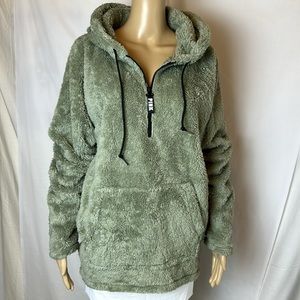 Pink Victoria's PINK Secret Fuzzy Hoodie  Soft Dove Gray Size Large